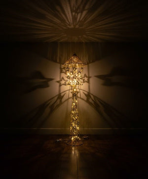 Gold Decorative LED Lantern Stand